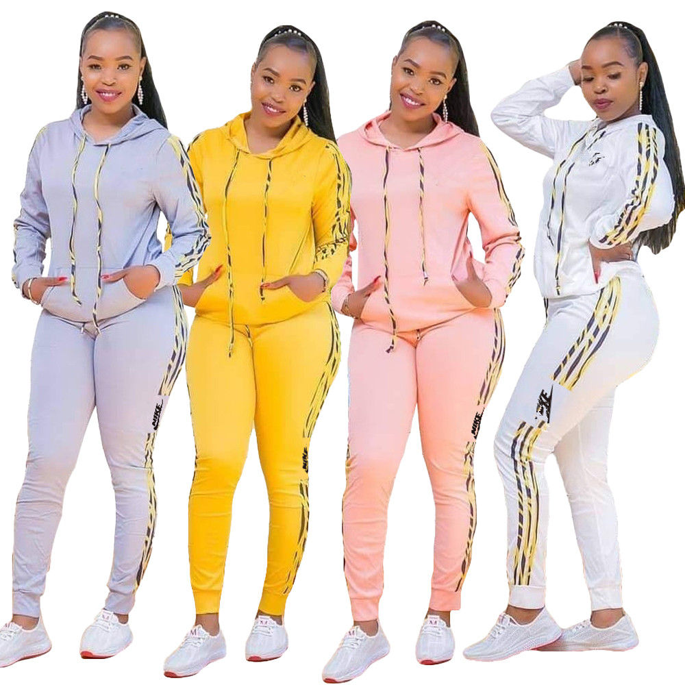 

Wholesale Tracksuits Women Two Piece Set Fall Winter Sweat Suits Long Sleeve Jacket Sweatpants Jogging Outfits Bulk 8660, Yellow