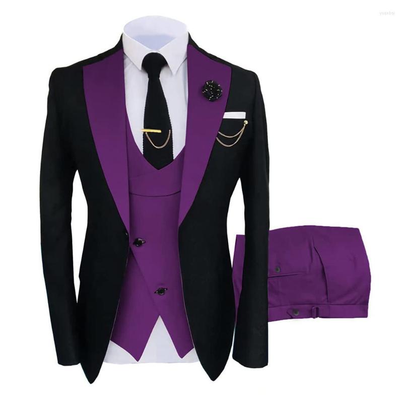 

Men's Suits Wedding For Men Groom Tuxedo Slim Fit 3 Pcs Set Blazer Vest Pants Male Suit Groomsmen Prom Party Dinner Costume Homme, Color 3