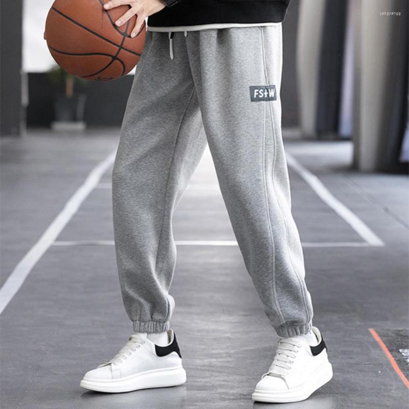 

Men's Pants Men Pockets Warm Trousers Loose Lace-up Sweatpants, Black