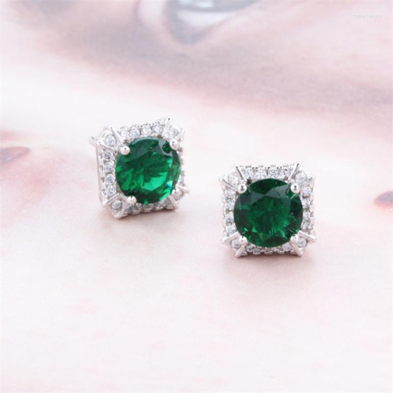 

Stud Earrings DIWENFU Sterling Silver 925 Emerald Earring For Women Fine Bohemia Jewelry Aros Mujer Oreja Orecchini