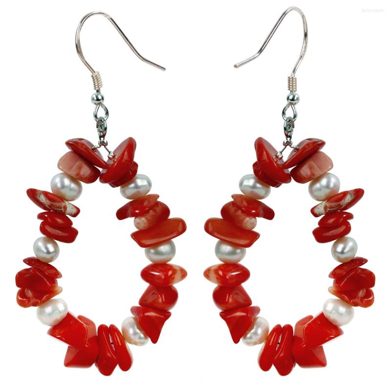 

Dangle Earrings Yacq Coral Pearl 925 Sterling Silver Drop Handmade Custom Jewelry Gifts For Women Mom Girl Wife Mother's Day