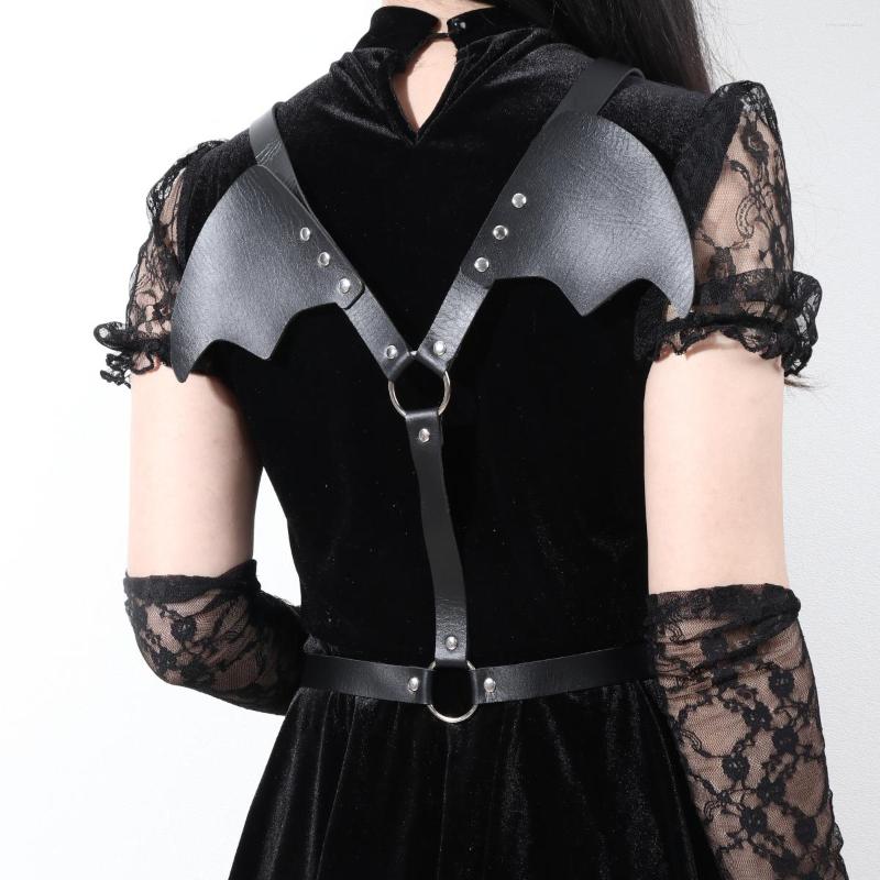 

Belts Fashion Punk Bat Wing Leather Women Harness Body Bondage Cage Sexy Suspenders Woman Lingerie Straps Garters Sword Belt, Black