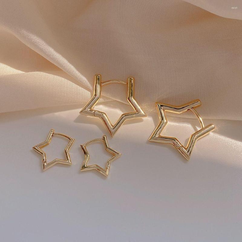 

Hoop Earrings Female Star Shape Korean Style Ear Stud Unique Luxury Vintage Metal Gold Fashion Jewelry