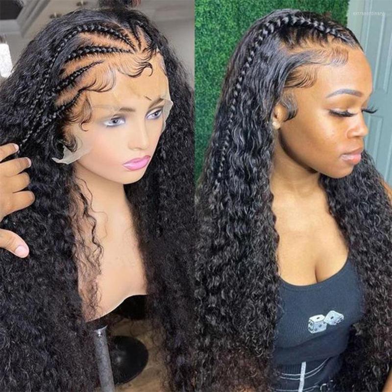 

32Inch Kinky Curly HD Transparent Lace Frontal Wig 13x4 Front Human Hair Wigs For Women Brazilian 250 Density On Sale, 4x4x1 t part wig