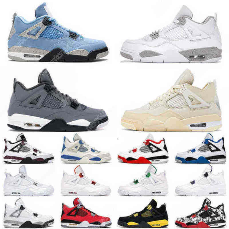 

Basketball Shoes Womens Trainers Sneakers Cool Grey Black Cat White Cement Fire Red University Blue Topquality Jardons Jumpman 4 Men, # 1