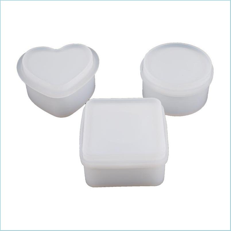 

Molds Square Trinket Box Sile Mold Jewelry Molds Round Heart Shape Resin Make Your Own Storage Epoxy Art Drop Delivery Tools Equipmen Dhcem