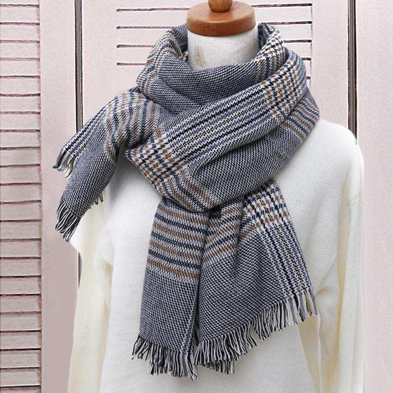 

Scarves Face Scarf For Men Winter Fashionable British Plaid Women's With Split Edges Silk Scarfs Women Hair Style