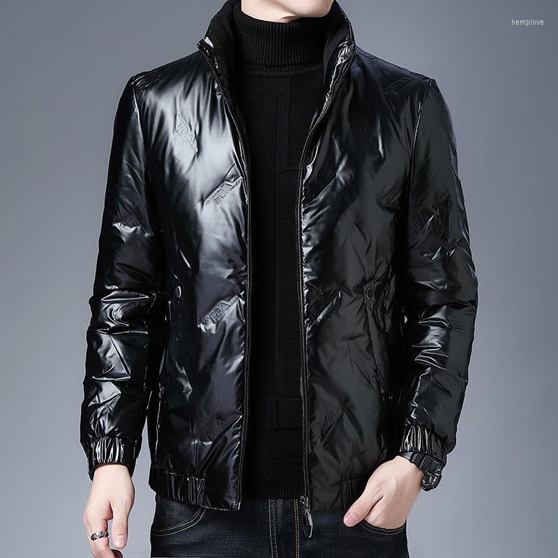 

Men's Down Top Grade Winter Brand Casual Fashion Jacket Men Thick Warm Windbreaker Shiny Bubble Coats Mens Clothes 2022, Black