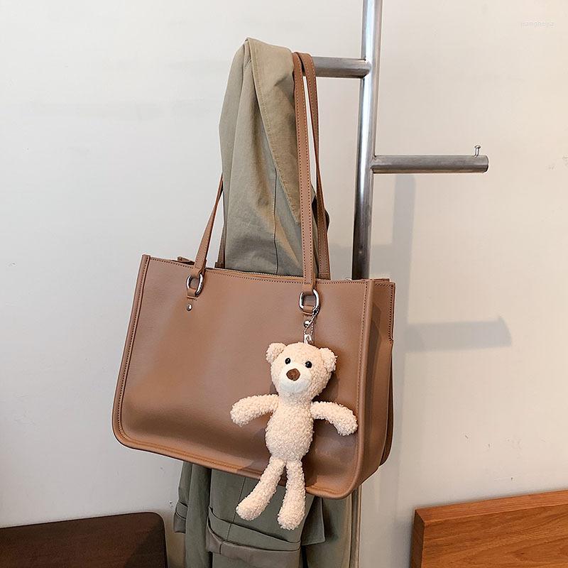

Evening Bags Casual Women Pu Leather Handbags High Quality Ladies Large Shoulder Bag Fashion Female Travel Messenger Designer Tote, Beige