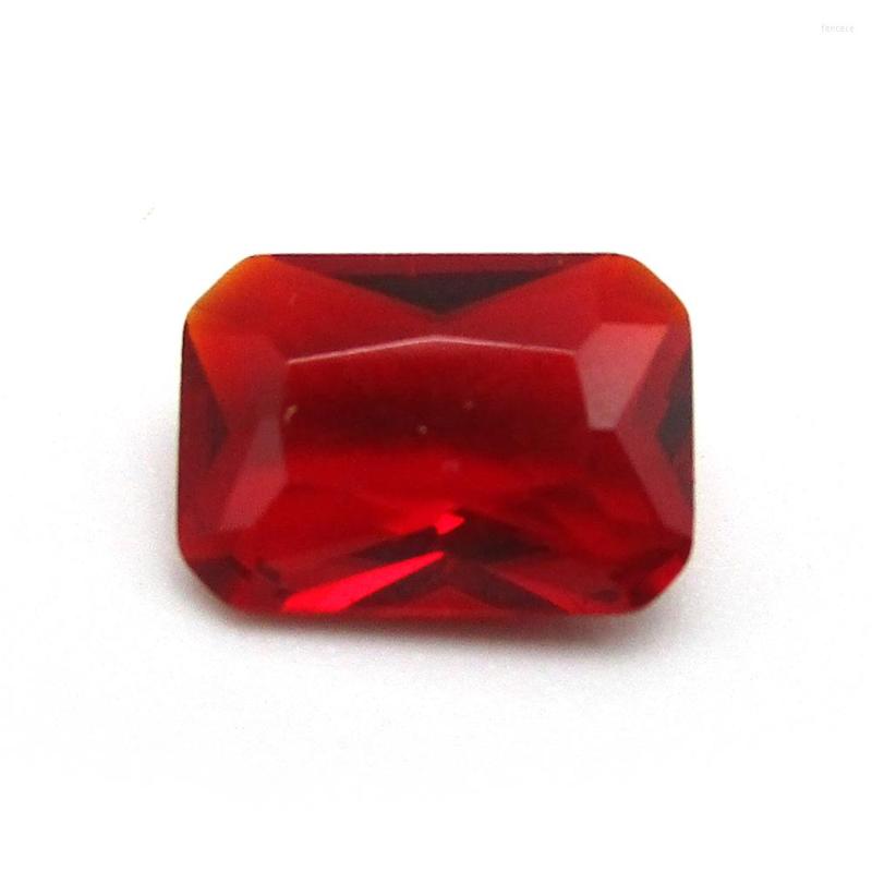 

Beads 50pcs Octagon Cut 3x5mm-10x12mm Red Color Loose Glass Synthetic Stones