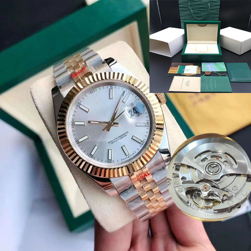 

With original box Luxury High Quality Watch Sapphire Glass 41mm DAY-DATE Diamond Bezel Automatic Mechanical Stainless Steel Mens Watches