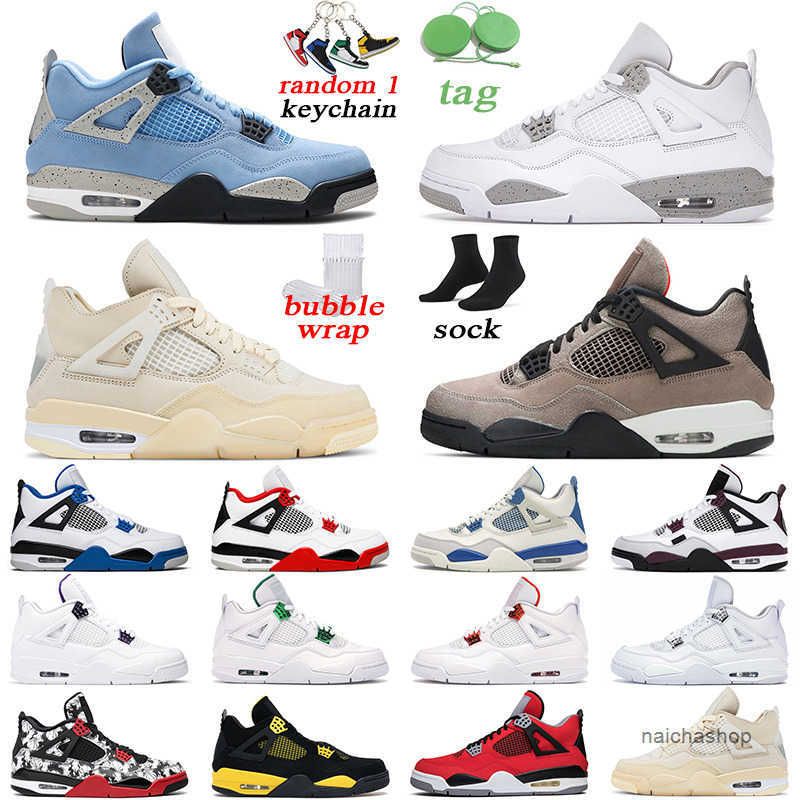 

4s Men Women Basketball Shoes Black Cat University Blue Fire Red White Oreo Jumpman 4 Taupe Haze Mens Trainer Sports Sneakers Jordon Jordens, Loyal blue