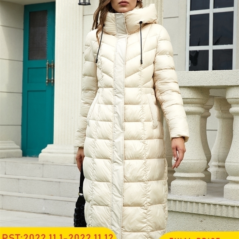 

Womens Down Parkas ZIAI Coat Long Jacket standup collar hooded drawstring design coldproof warm windproof parka ZRT057 221113, 6 black