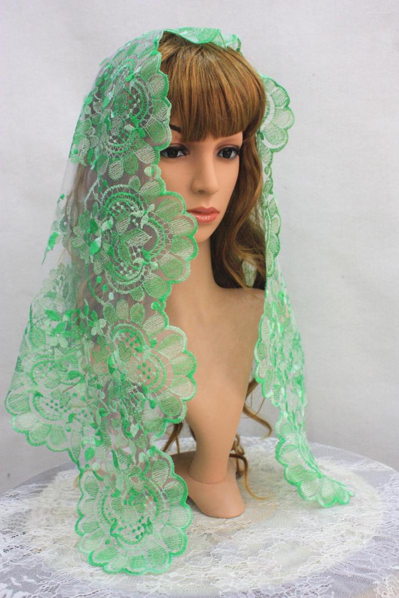 

Scarves Green Beautiful Spanish Lace Mantilla Veil Catholic Head Coverings