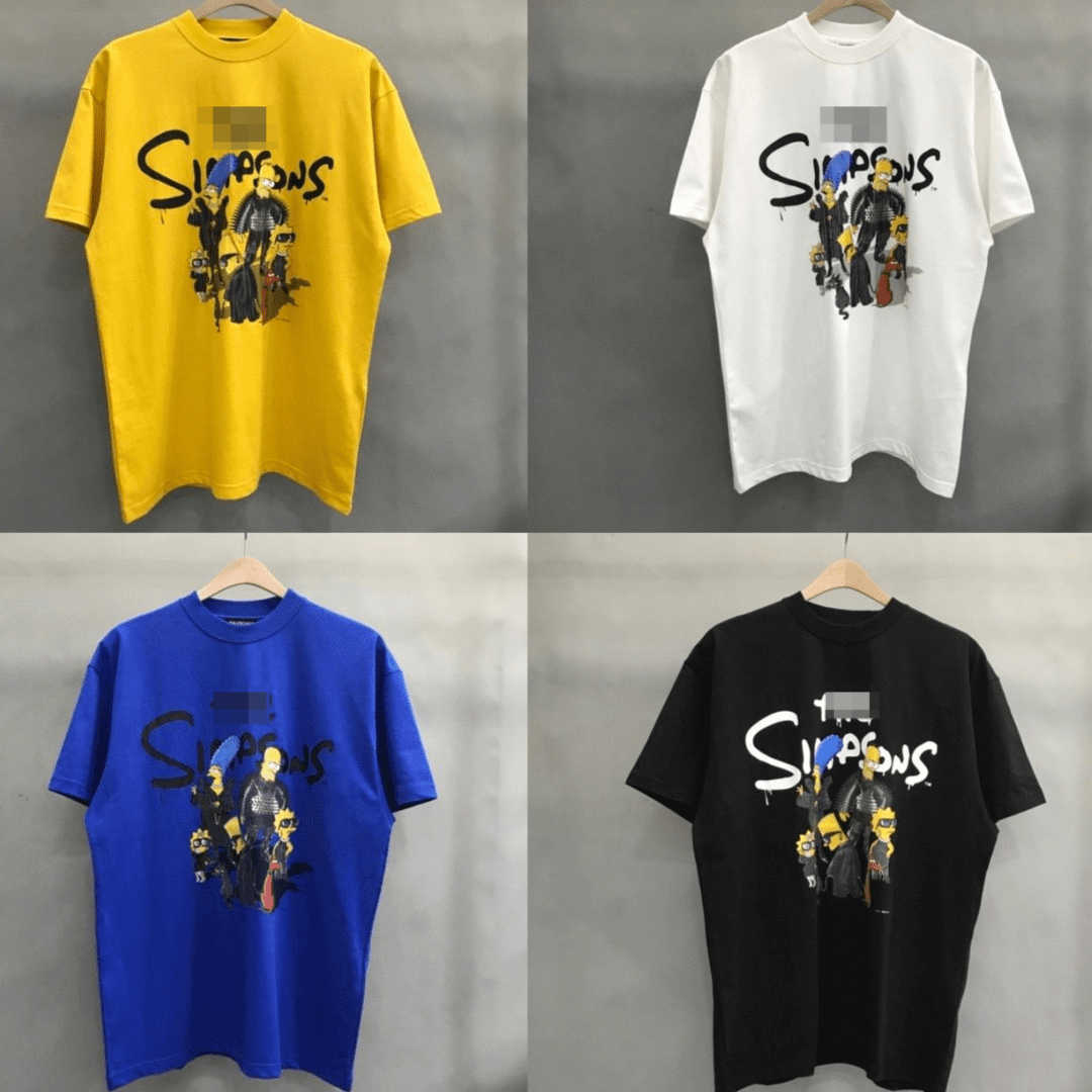 

Bb designer t shirt mens sweatshirt blacg Simpson Print Short Sleeve tshirt men women pullover tee summer oversize cotton T-shirt, Yellow