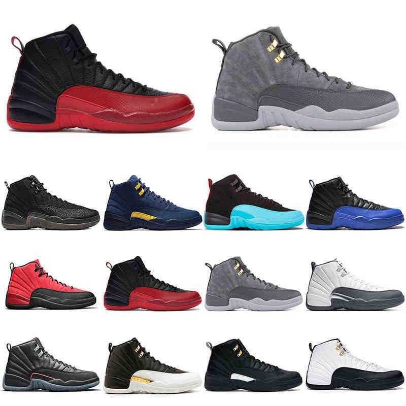 

Basketball Shoes Mens Trainers Sports Sneakers French Blue University Gold Outdoor Comfortable 2022 Men Jumpman 12 Dark Concord 12S O-Black, Reverse taxi