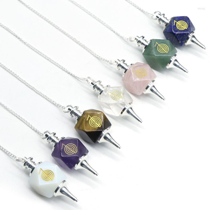 

Pendant Necklaces Natural Quartz Pendants For Yoga Meditation Tiger Eye Pink Purple Crystal Pendulum Pendulo Reiki Healing Dowsing Wicca