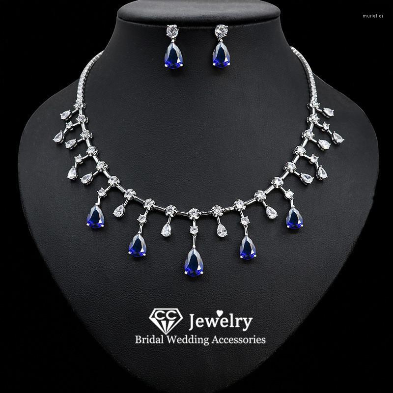 

Necklace Earrings Set Wedding Women Accessories Bridal Dress Engagement 2 PCS Handmade Shining Bijoux HL104, Picture shown