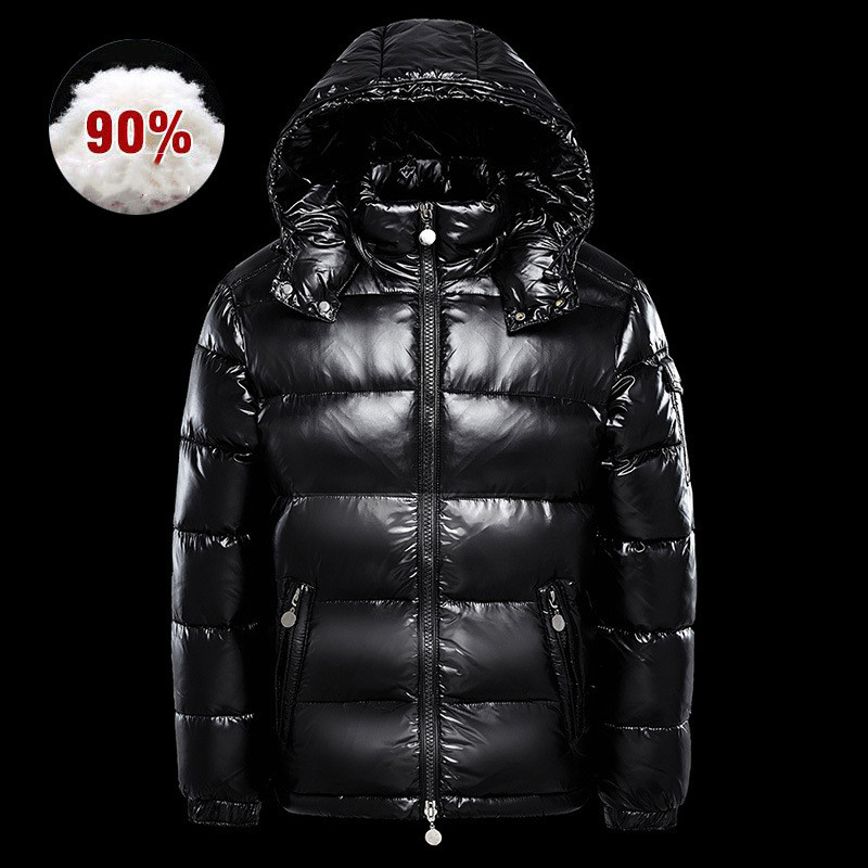 

puffer jacket designer clothe down with it parka Men' Outerwear Coats Winter Thick warm quality white casual coat brand in Europe and America Zipper jacket badge, Same wang fei red