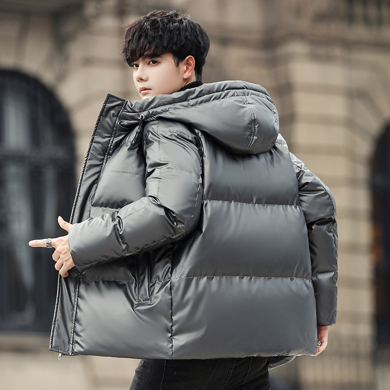 

Men's Down Parkas Waterproof Winter Jacket Men Hoodied Parkas Men Warm Winter Coat Men Thicken Zipper Cotton Padded Mens Jackets Q28 221111, Grey