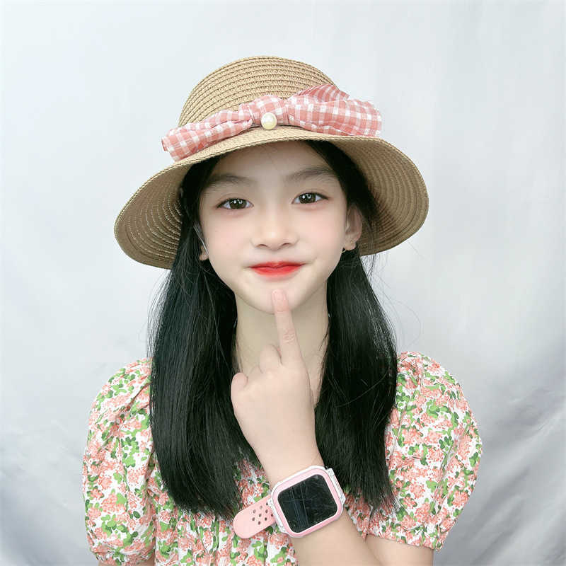 

Women's Hair Wigs Lace Synthetic Tiktok All-in-one Girl's Sunscreen Hat Long Straight Hair Mh Red Versatile Imitation Wig Head Cover, Pink cap: black wig