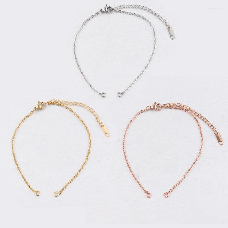 

Link Bracelets 2mm Fine Steel Gold Rose Stainless DIY Bracelet Chain Accessories