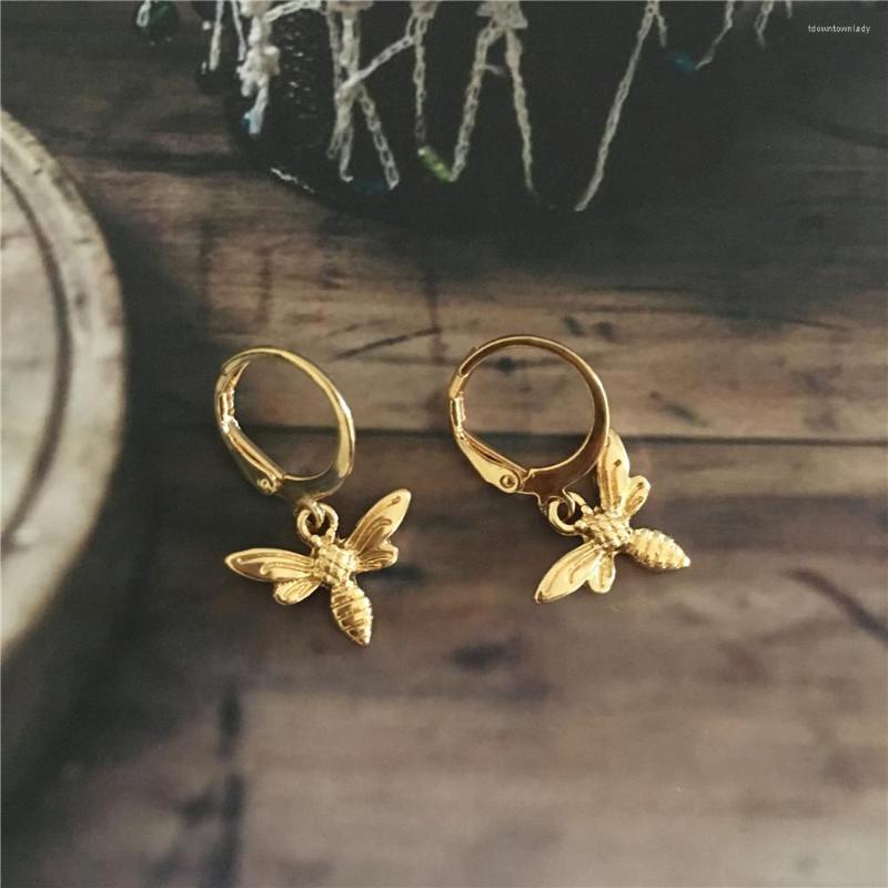 

Hoop Earrings FASHION JEWELRY GOLD COLOR PLATING SMALL BEE FOR WOMEN GIRL