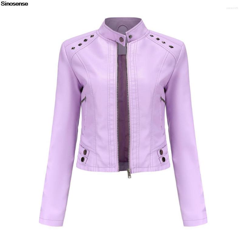 

Women' Leather Fashion Studded Perfectly Shaping Faux Biker Jacket Women Spring Autumn Zipper Rivet Slim Fit Pu Moto Coat 3XL, Pu jackets 05