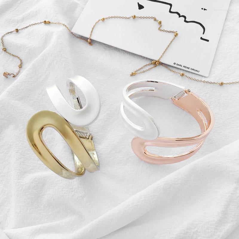 

Bangle For Double Color Open Bangles Women Charm Arm Cuff Steampunk Gift Jewelry