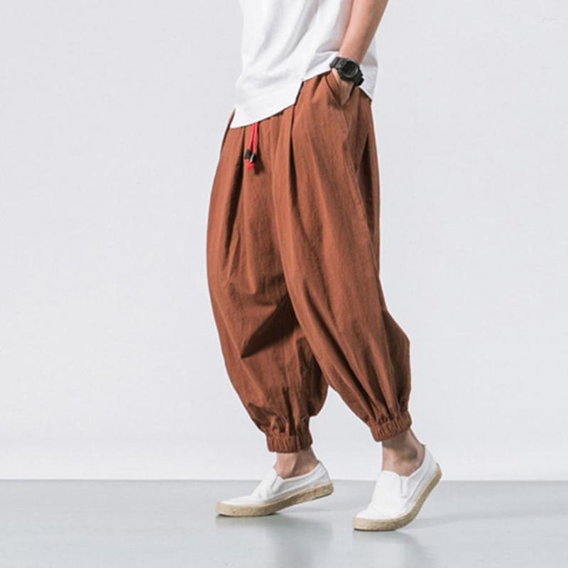 

Men's Pants Baggy Pockets Lace-up Harem Thin Men Sweatpants, Black