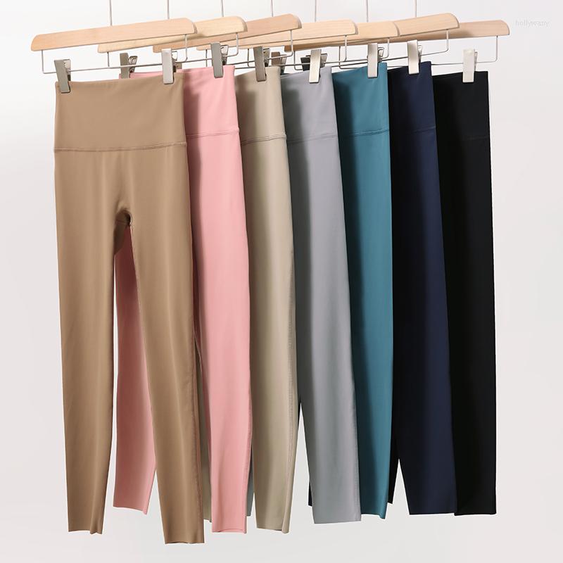 

Active Pants High Waist Naked Felling Yoga Female Lycra Quick Drying Breathable Elastic Leggings Running Workout Hip Fitness Tights, Blue