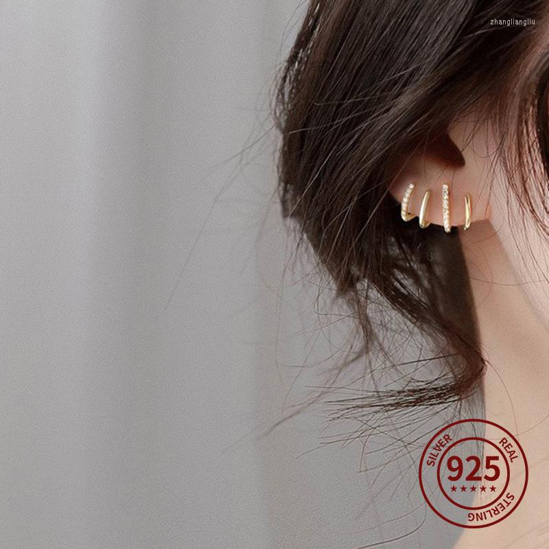 

Stud Earrings Women's Jewelry Claw 925 Sterling Silver Ear Clips Diamond Zircon Wedding Engagement