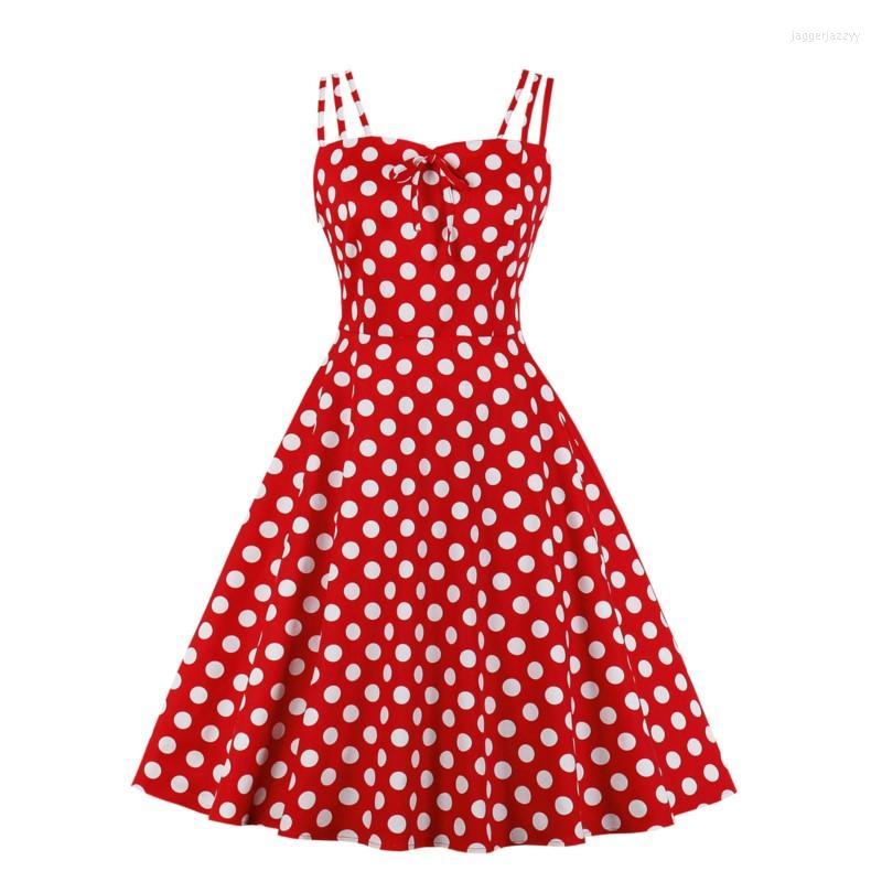 

Casual Dresses Women Summer Holiday Beach Sundress Sleeveless Polka Dot Bowknot Cute Red Short Mini Dress Vestido De Festa Curto, White