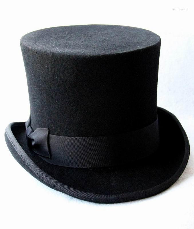 

Berets Black Steampunk Hat DIY Top Victorian Vintage Traditional Wool Fedoras Beaver, Black s 54 to 55cm