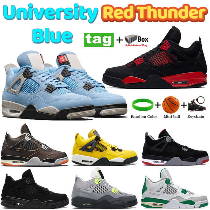 

Basketball Shoes Sneakers Trainers University Blue Red Thunder Tour Yellow Black Cement Cat Neon Pine Green With Box Jardons 4S 4 What The, Double box