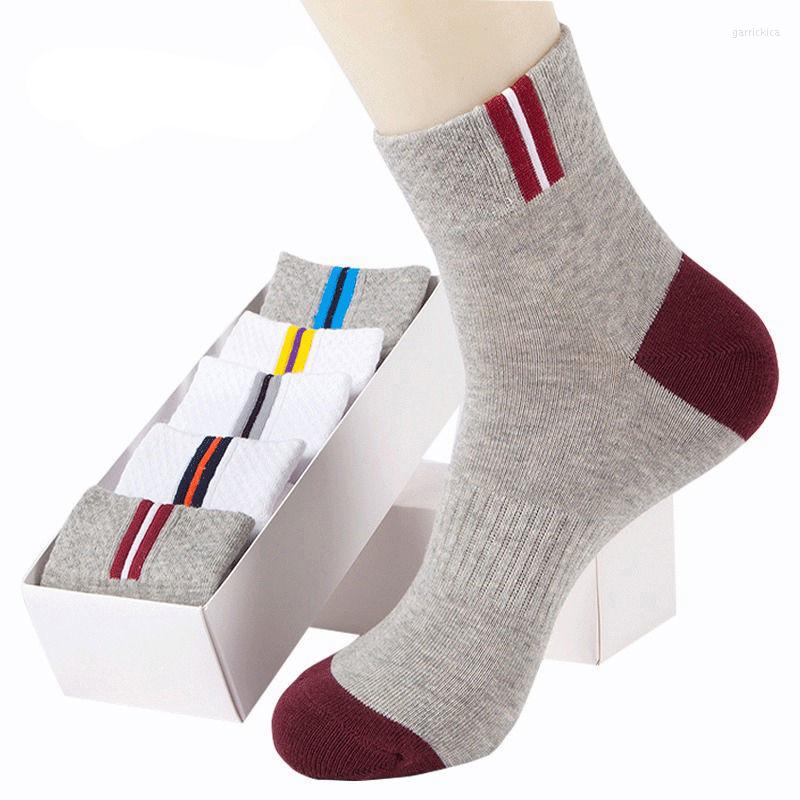 

Men's Socks 5 Pairs Mens Autumn Summer Classic Patchwork Mesh Breathable Cotton Men Short Sock High Quality Deodorant Male Meias