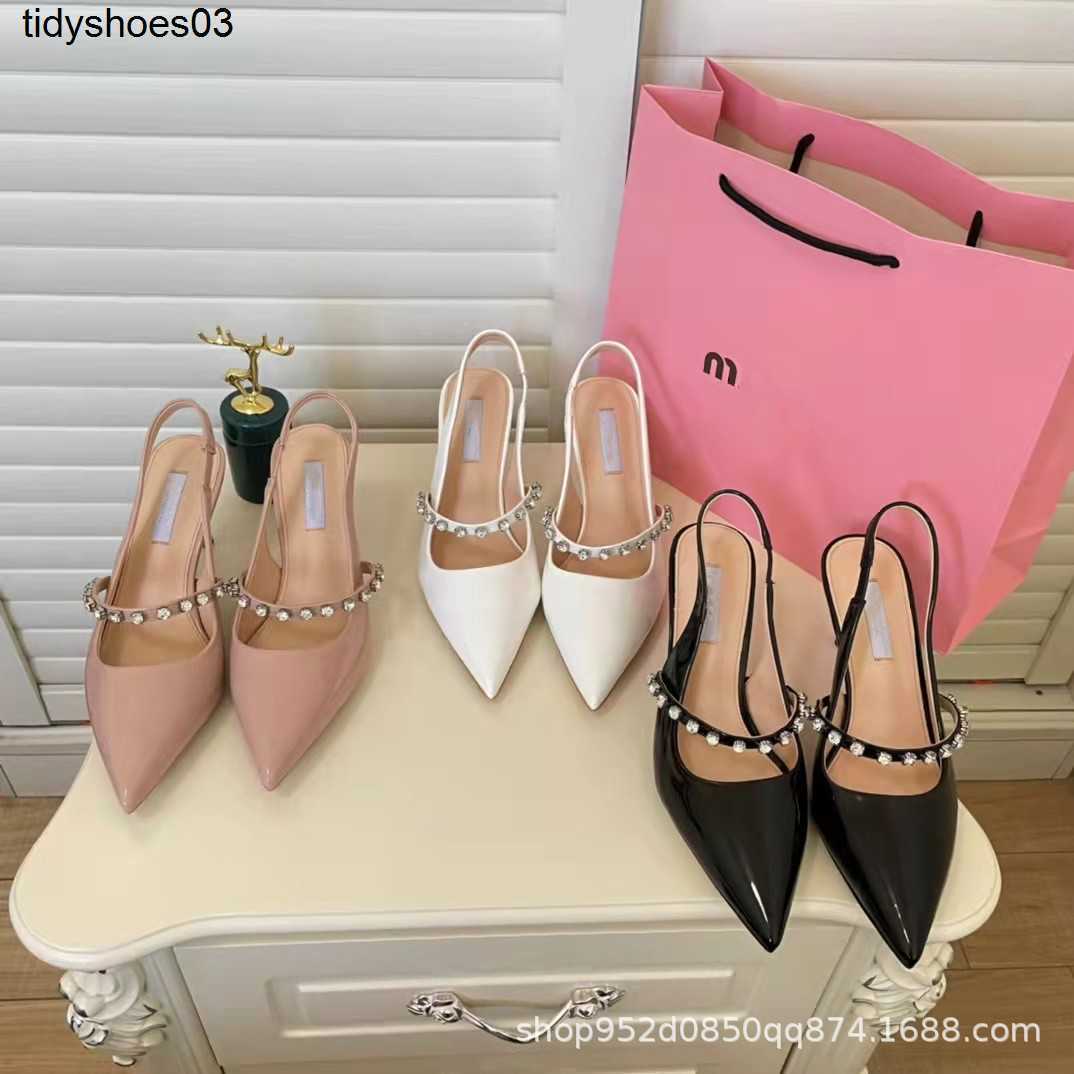 

Women Designers Rois Miao family Miu Rhinestone sandals 2022 spring net red temperament Size 34-40, Black