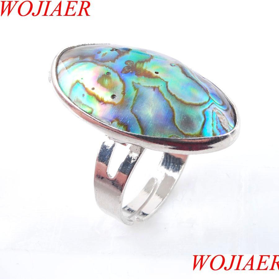 

Solitaire Ring Natural Abalone Shell Irregar Beads Finger Adjustable Rings For Men Women Reiki Sea Pearl Wedding Engagement X3049 Dr Dhplc