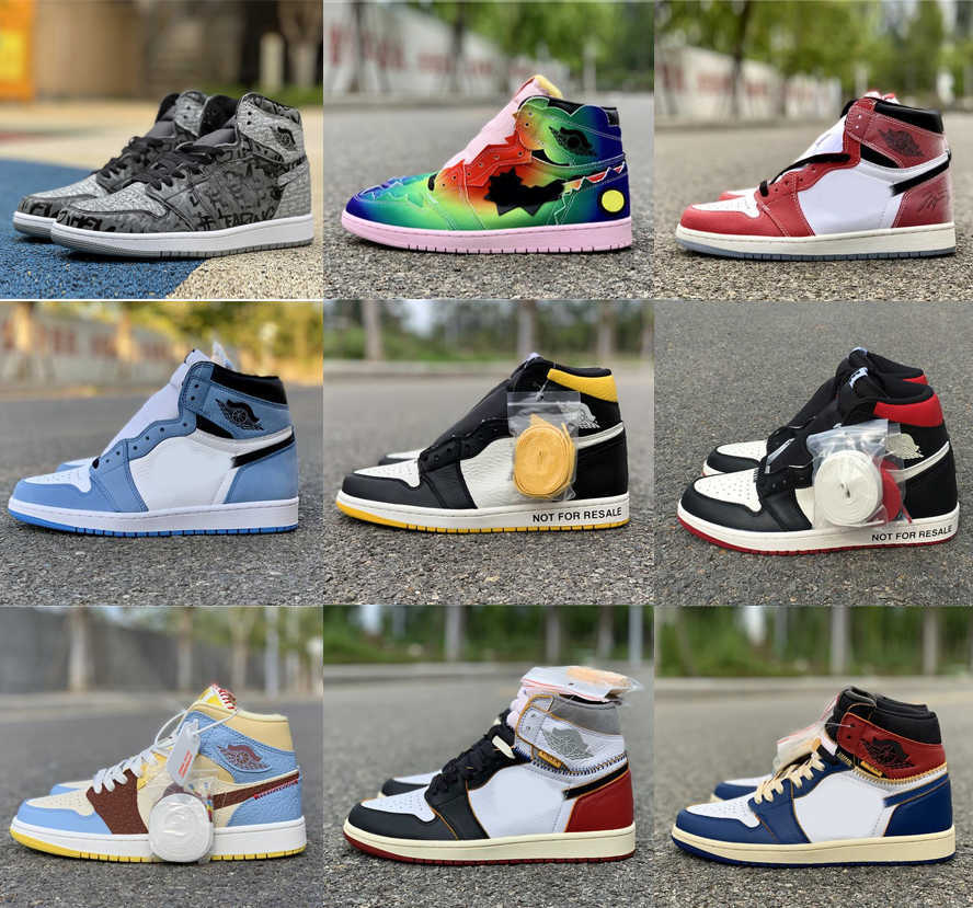 

2023 Authentic 1 High OG Rebellionaire Outdoor Shoes Travis Scotts Fragment 1 Military Blue Trophy Room Chicago J Balvin Bred Union Sports