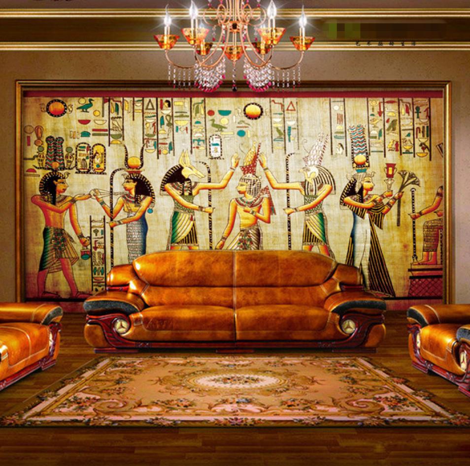 

Whole Ancient Egyptian Pharaoh Po Wallpaper Retro Art Mural Wallpaper Hoom Decor NonWoven paper Wall Mural7036078, Style 1