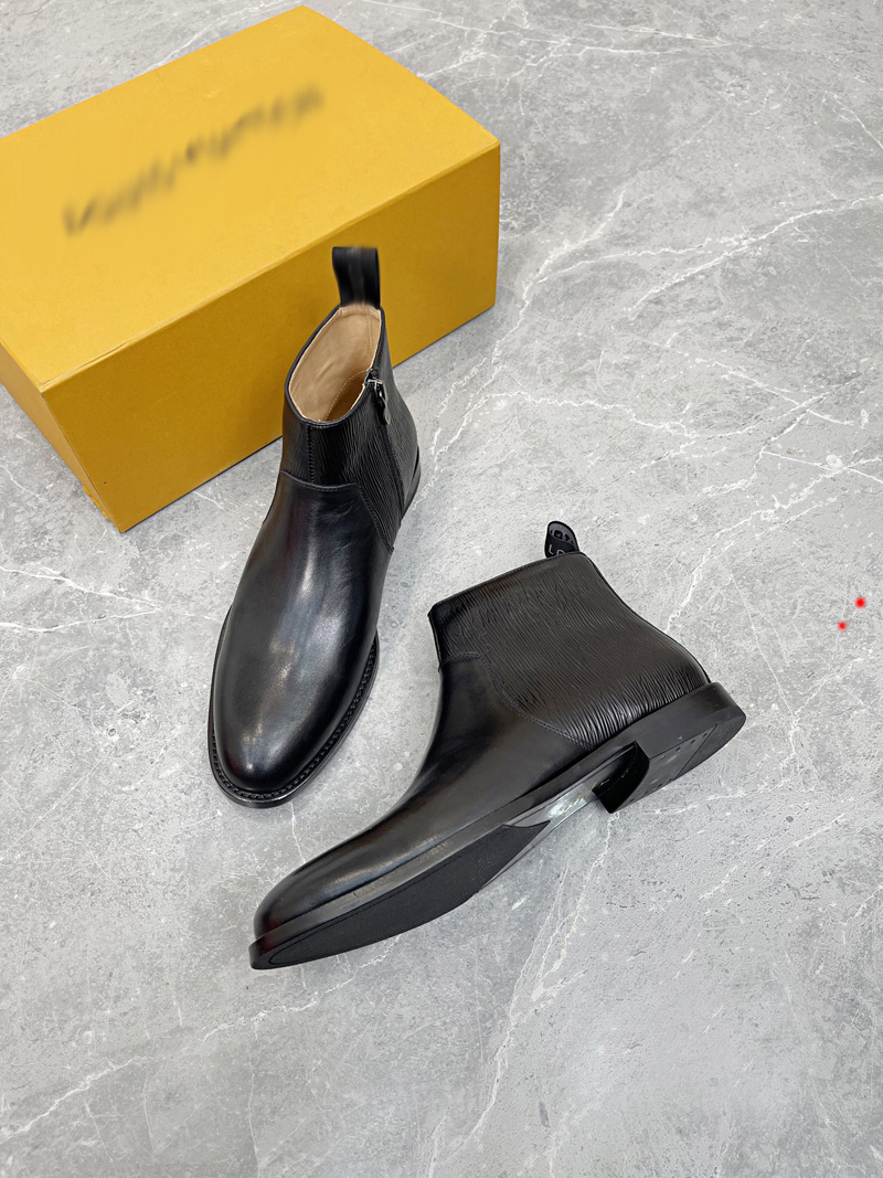 

Man Luxury Brand Shoes Designer Boots High Heels And Genuine Leather Outdoors fashion mens boot by shoe -G061, Picture color