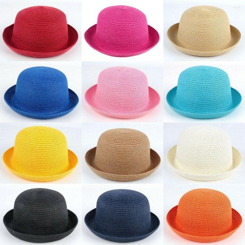 

Berets Mistdawn Women Ladies Straw Bowler Hat Cap Roll Up Clothe Summer Beach Sun Size L, Beige