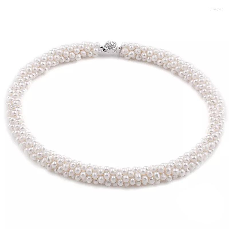 

Chains Natural Genuine Pearl Necklace Mother Gift Precious Round White Pink Purple Jewelry Choker