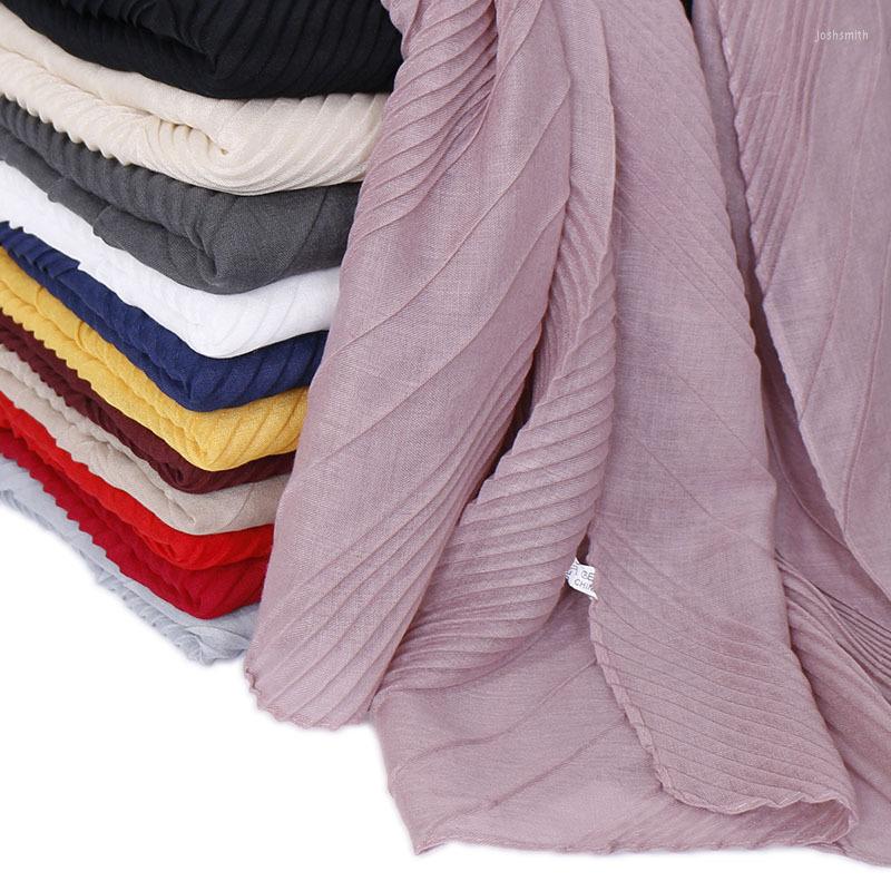 

Scarves Muslim Women Crinkle Scarf Hijab Femme Musulman Soft Cotton Islamic Headscarf Ladies Shawls Headwrap Arab Head Bandana