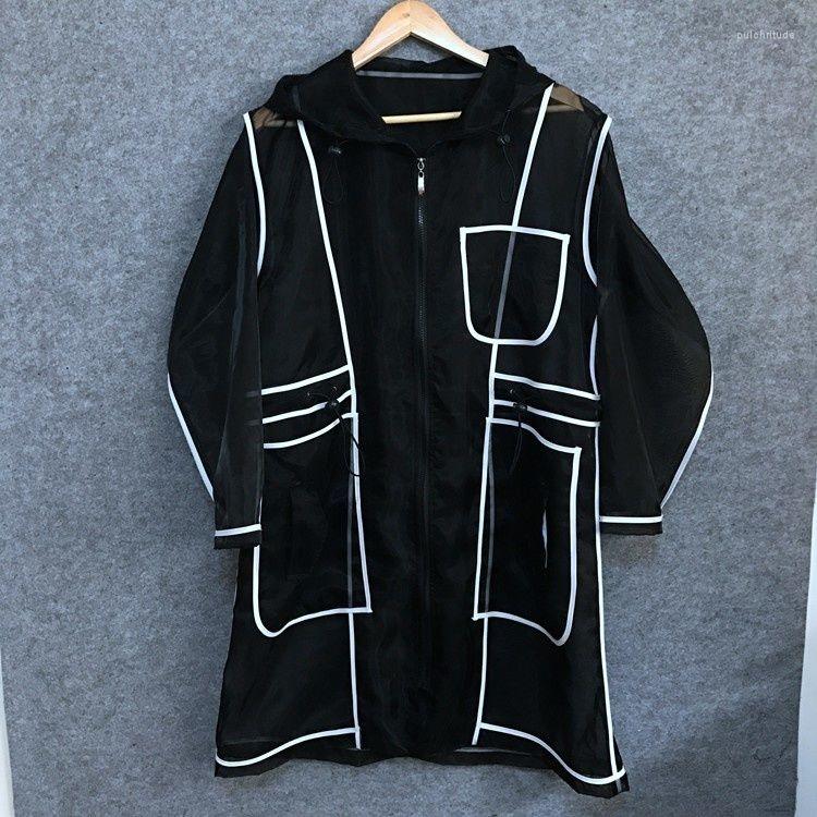 

Men's Trench Coats Fashion Zc9339 Men's & Jackets 2022 Runway Luxury European Design Party Style Clothing, Black