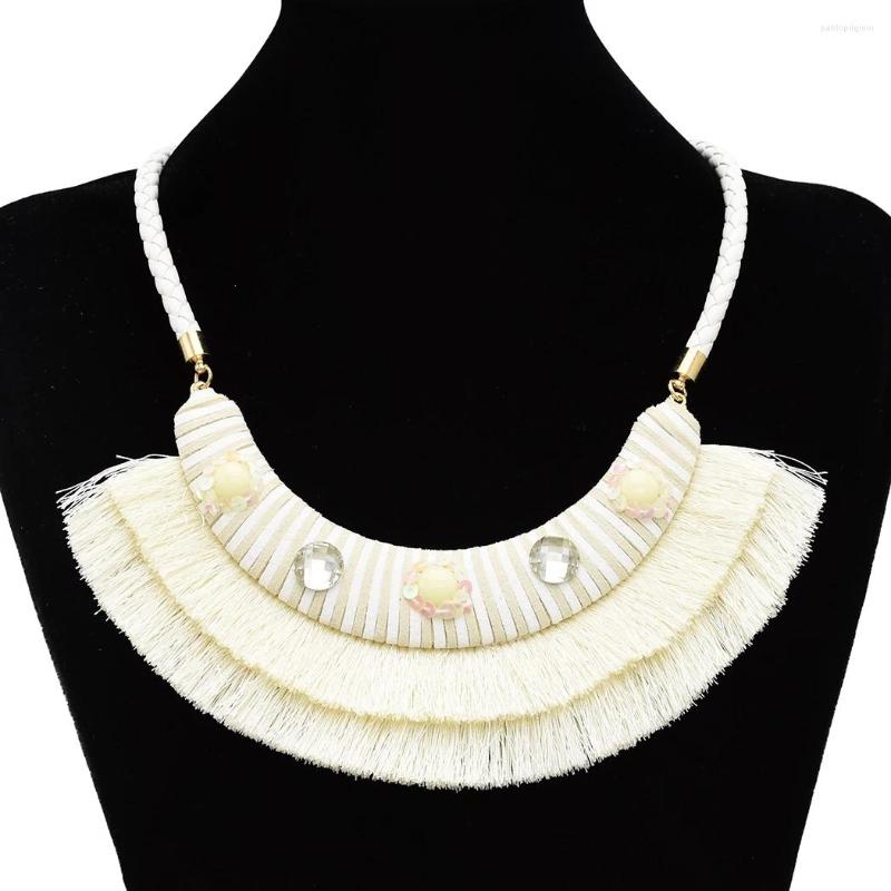 

Choker Bohemian Leather Chain Tassel Pendant Short Neck Necklace Women's Party Vintage Collar Statement Ethnic Jewelry