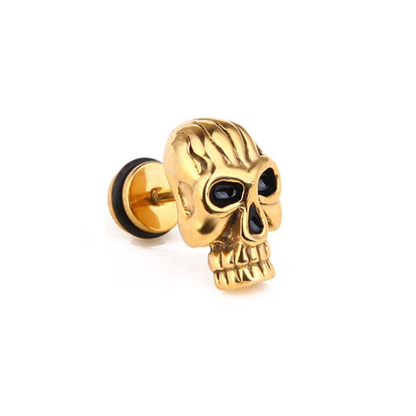 

Human Skull Stud Earrings Stainless Steel Black Punk Eye Ghost Ear Rings for Women Men Fine Fashion Jewelry Gift