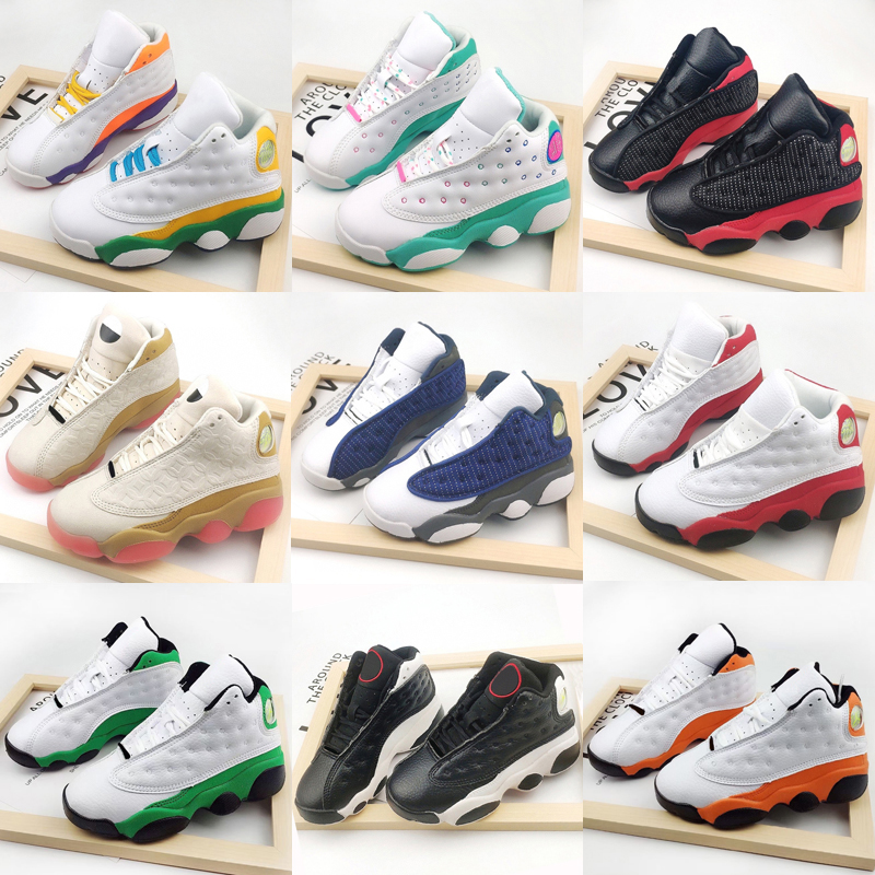 

Jumpman 13 Kids Basketball Shoes 2023 White Lucky Green Starfish CNY He Got Game Chicago Dark Powder Blue Babys Toddler Children Outdoor Sneakers Size 22-35, As photo 6