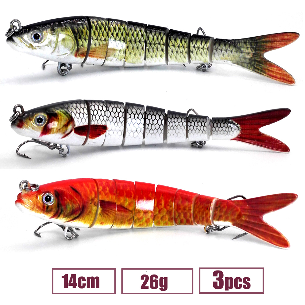 

Baits Lures 3pcslot Sinking Wobblers Fishing Jointed Crankbait Swimbait 8 Segment Hard Artificial Bait For Tackle Lure 221111