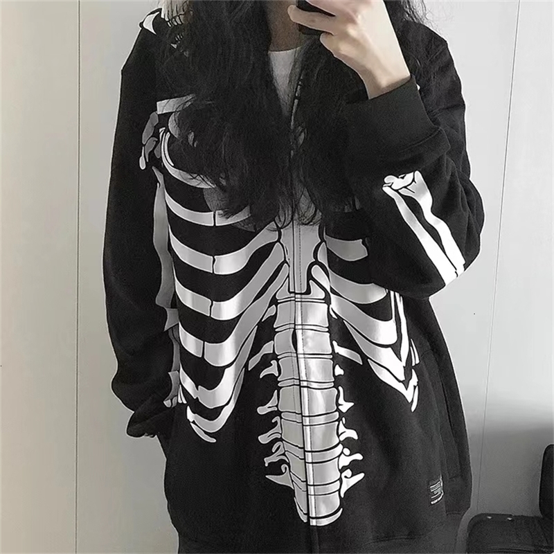 

Womens Hoodies Sweatshirts Vintage skull print mens and womens jacket Martian funny large black street Harajuku Jacket 221113, Sky blue